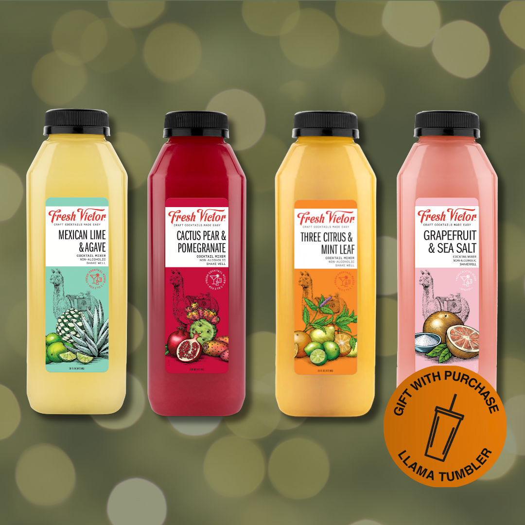 The Merry Mixer Gift Pack (With Llama Tumbler) - 4 bottles